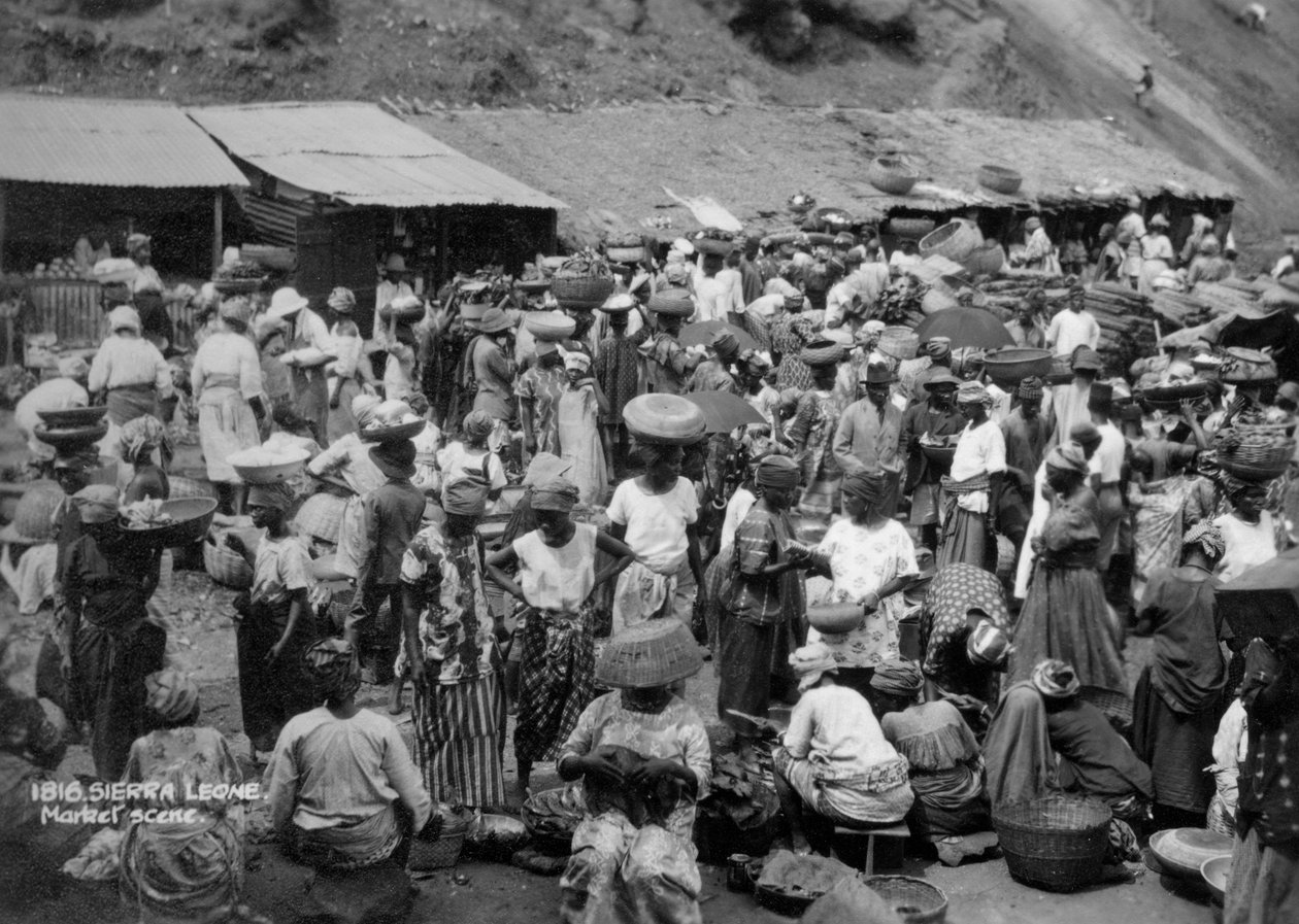 Scena targowa, Sierra Leone, XX wiek autorstwa Unbekannt