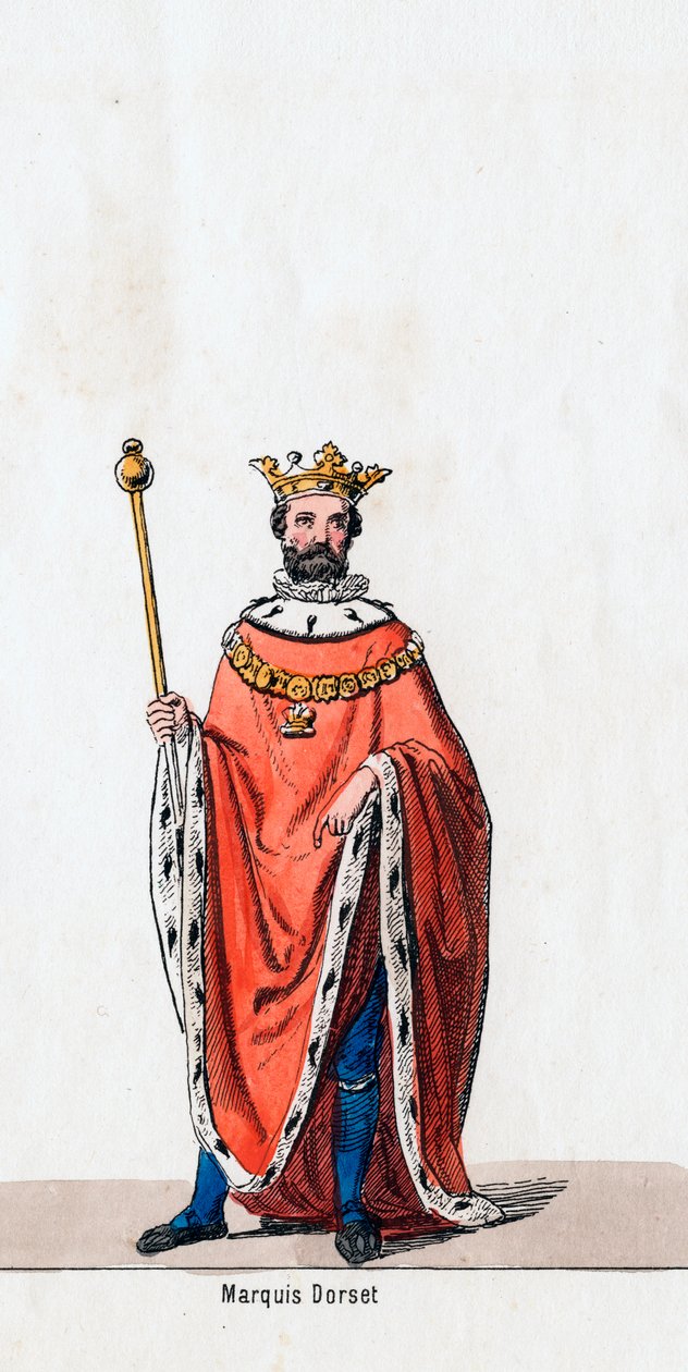 Markiz Dorset, projekt kostiumu do sztuki Szekspira, Henryk VIII, XIX w. autorstwa Unbekannt