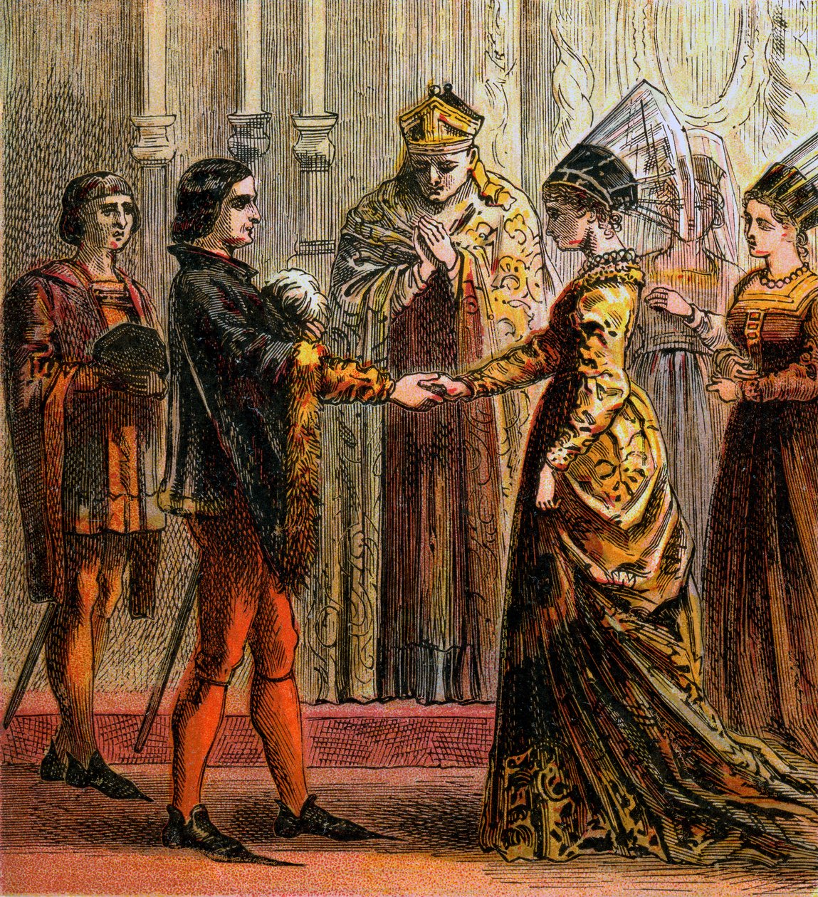 Ślub Henryka V, 1420, c1850 autorstwa Unbekannt