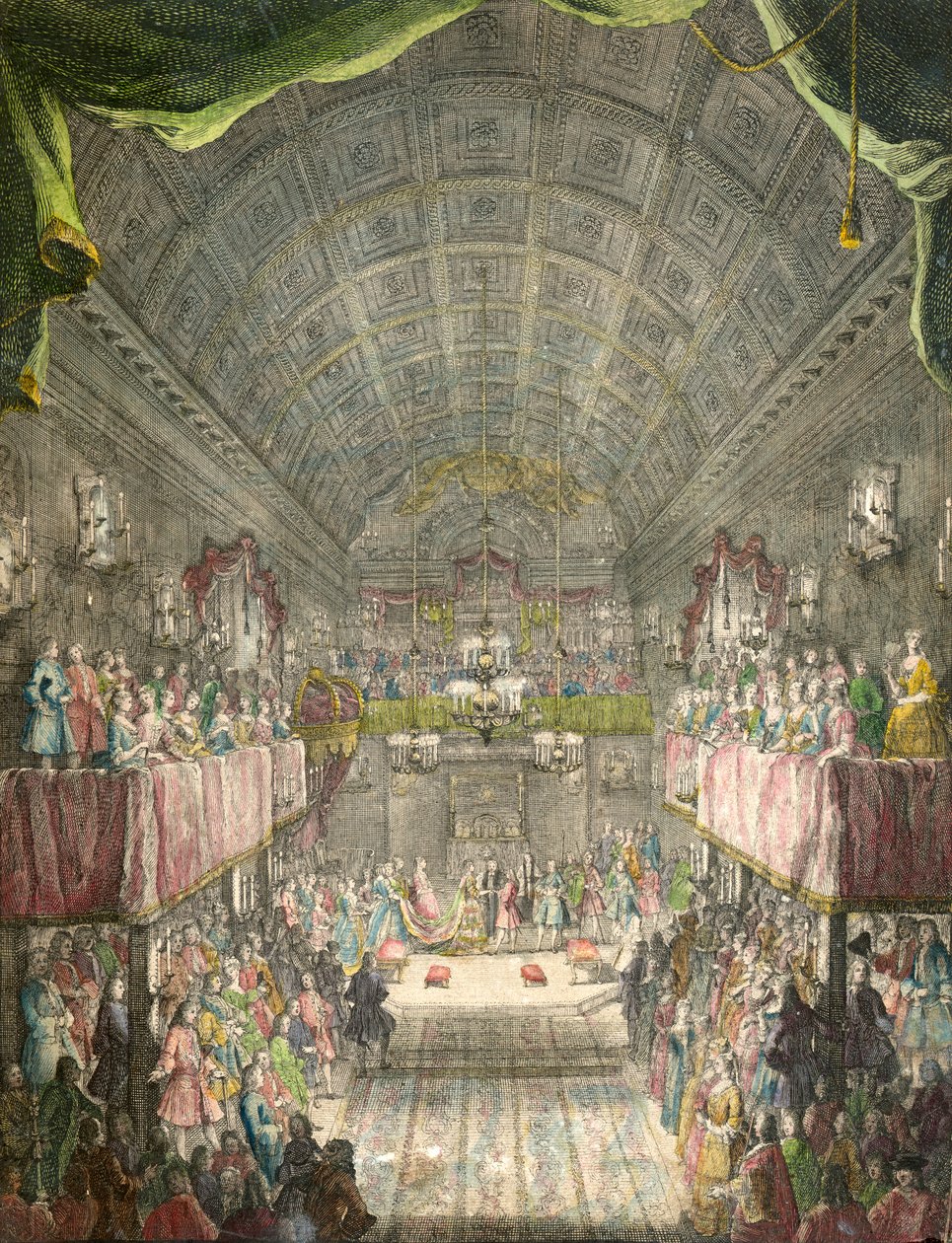 Małżeństwo Anny, księżnej królewskiej i Williama, księcia Orańskiego, Pałac św. Jakuba, Londyn, 1734 r autorstwa Unbekannt