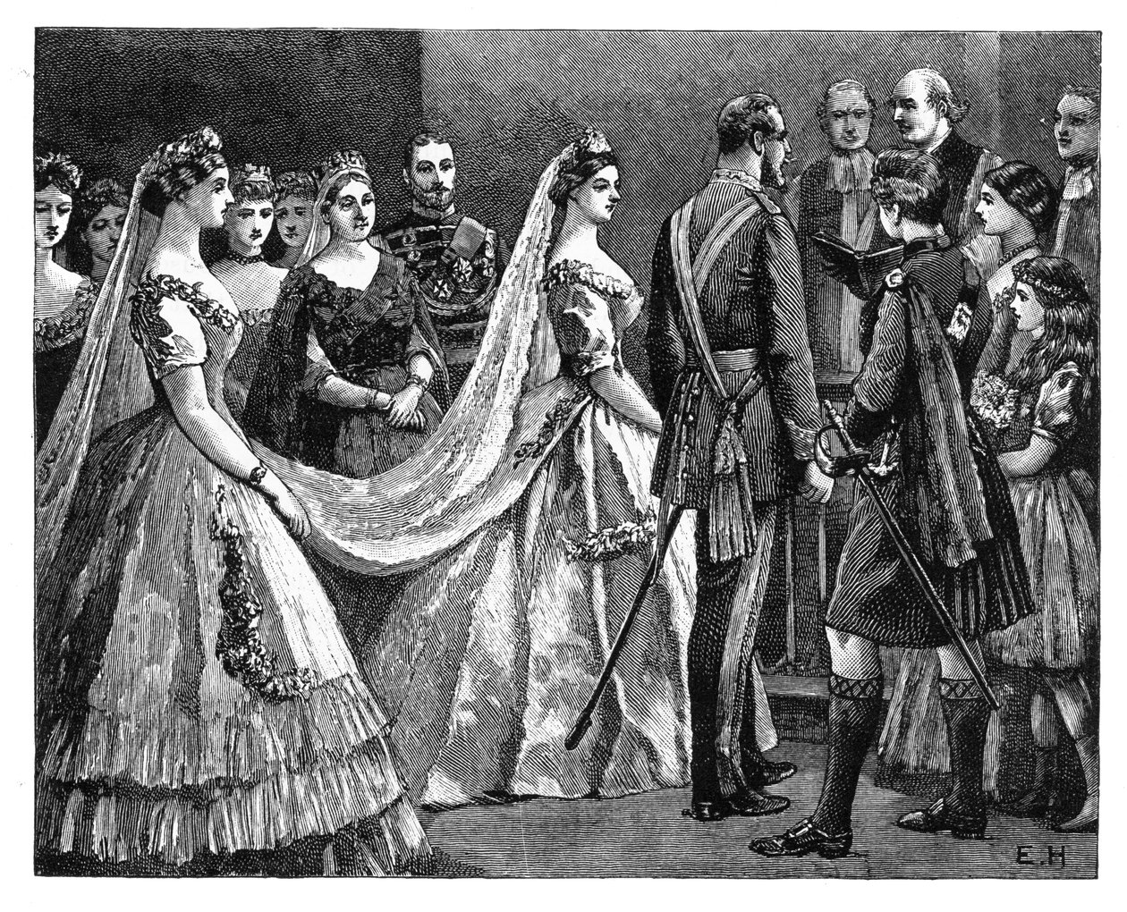 Ślub księżniczki Heleny i księcia Christiana, 5 lipca 1866, koniec XIX wieku autorstwa Unbekannt