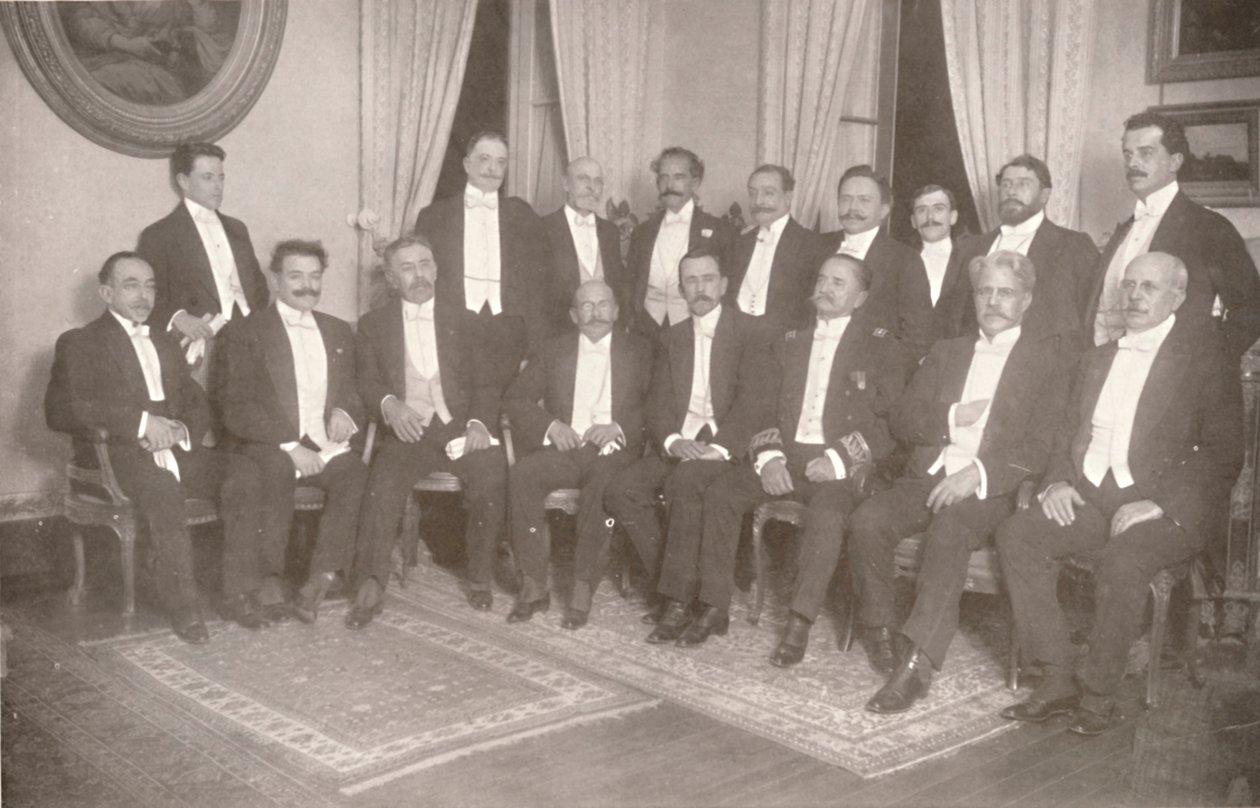Marszałek Hermes da Fonseca ze swoimi sekretarzami stanu i doradcami, 1914 autorstwa Unbekannt
