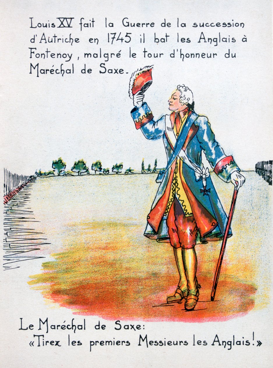 Marszałek Maurice de Saxe, Bitwa pod Fontenoy, 11 maja 1745 XX w. autorstwa Unbekannt