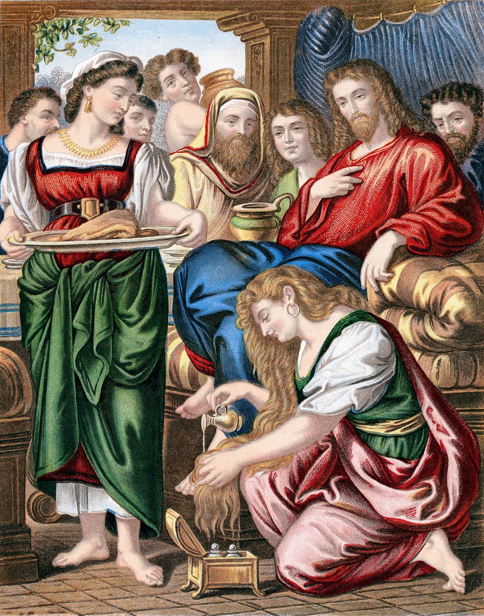 Maria Magdalena namaszczenie stóp Jezusa, ok. 1860 r. autorstwa Unbekannt