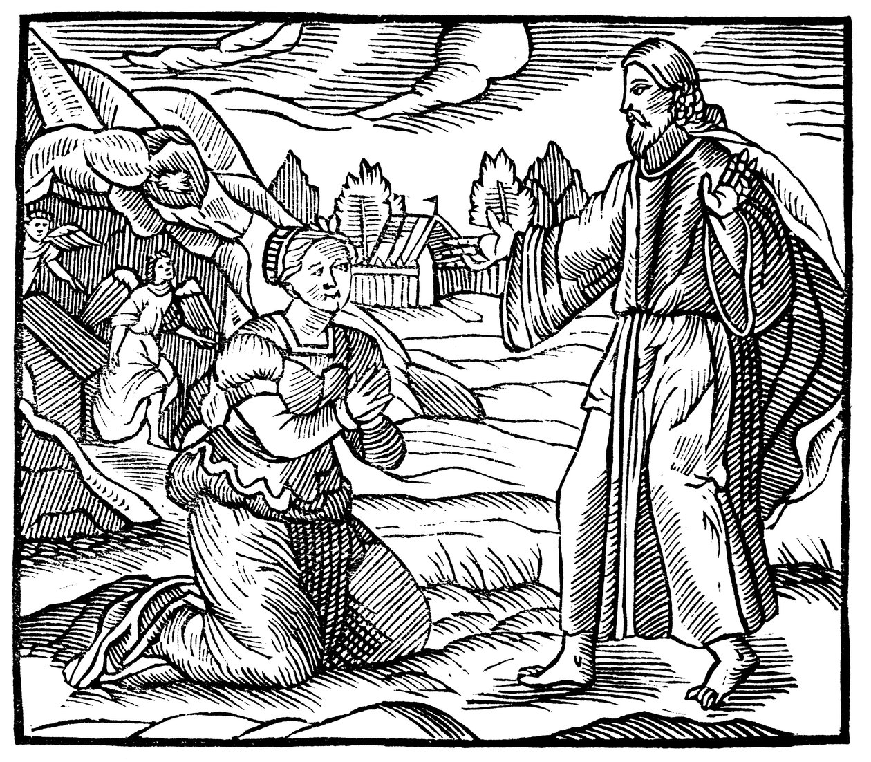 Maria Magdalena widząc objawienie zmartwychwstałego Jezusa Chrystusa, ok. 1500 autorstwa Unbekannt