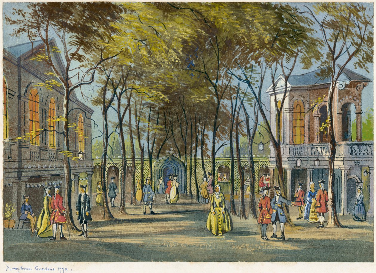 Ogrody Marylebone, Londyn, 1778 autorstwa Unbekannt