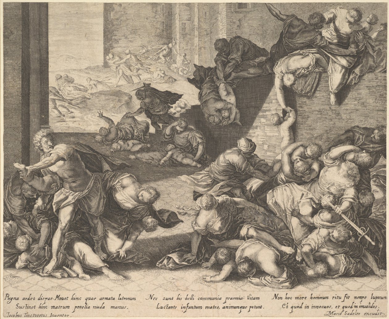 Masakra Niewiniątek, pomniejszona i odwrócona kopia wg Aegidius Sadeler, 16001629. autorstwa Unbekannt