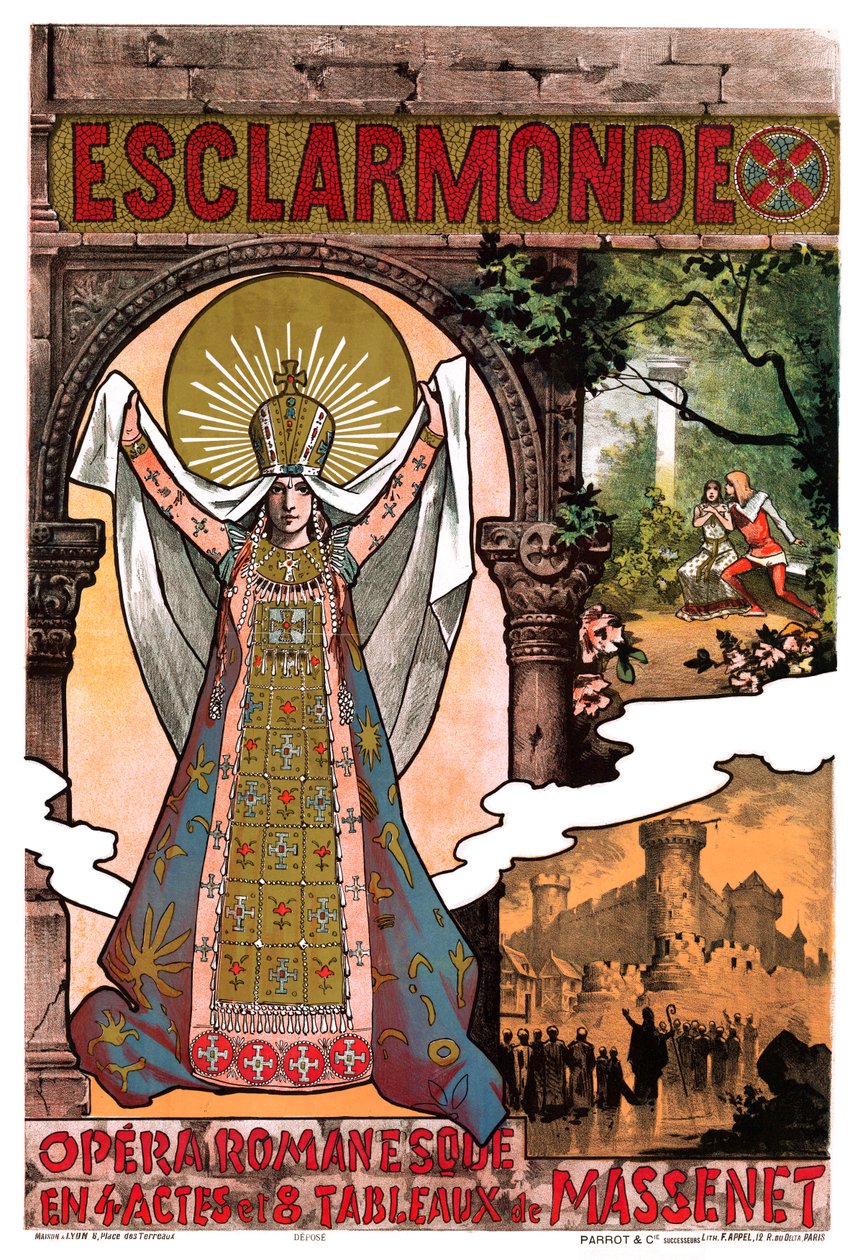Massenet - Esclarmonde - Plakat, 1890 autorstwa Unbekannt