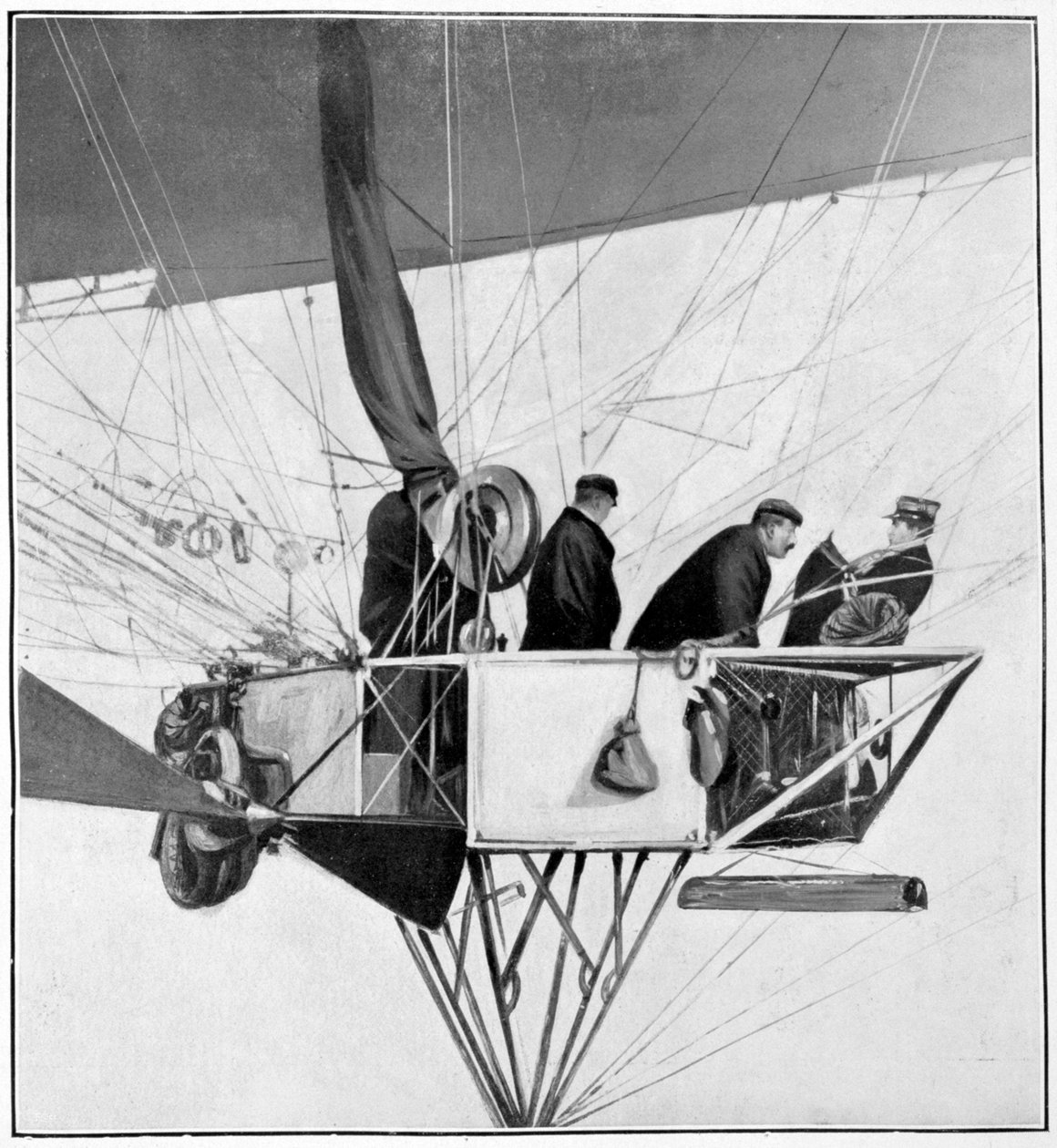 Maurice Berteaux, minister wojny w sterowcu Lebaudy, 3 listopada 1905 autorstwa Unbekannt