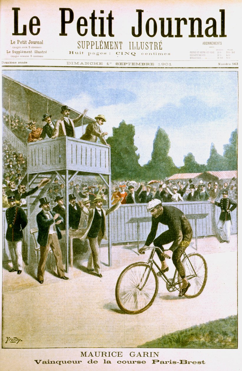 Maurice Garin wygrywa wyścig rowerowy Paryż-Brześć, 1901 autorstwa Unbekannt