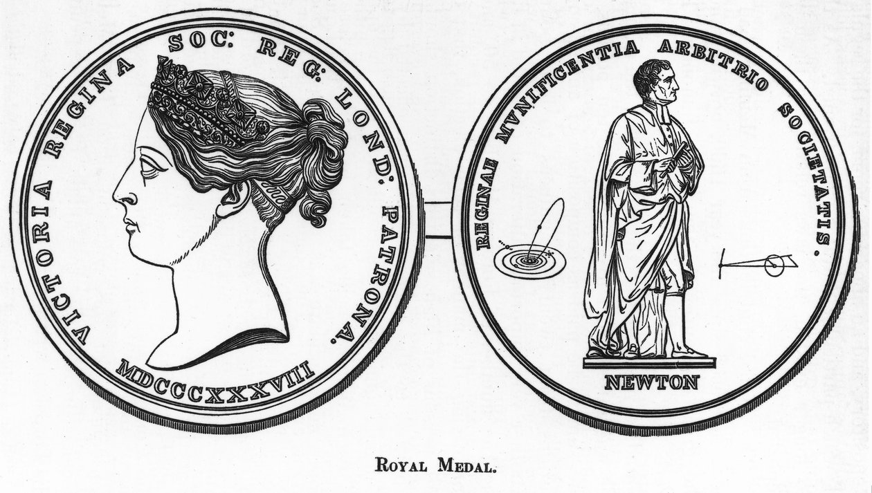 Medal przedstawiający Sir Isaaca Newtona, angielskiego matematyka autorstwa Unbekannt