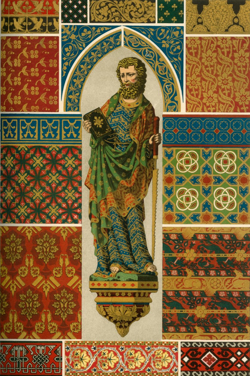 Średniowieczne tkactwo, haft, rzeźba emaliowana i malowana, 1898 r. autorstwa Unbekannt