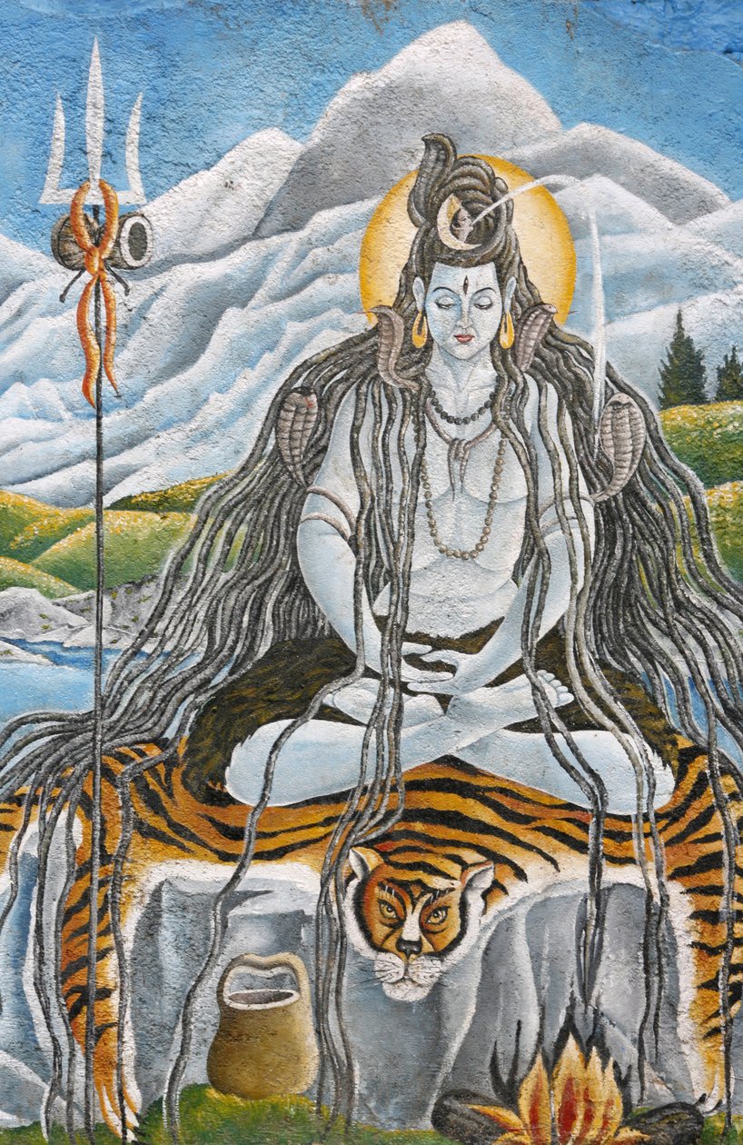 Medytując Shivę z wężami naja w Pashupatinath, Katmandu, Nepal autorstwa Unbekannt