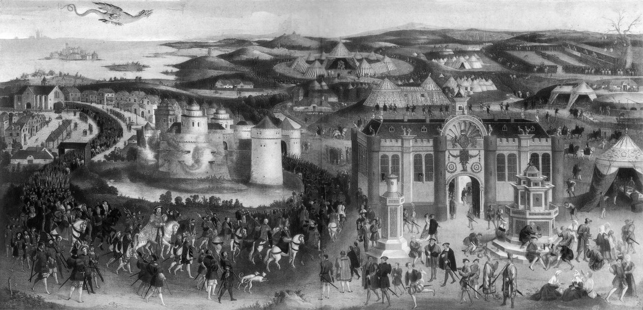Spotkanie Henryka VIII i Franciszka I na Polu Złotego Płótna, 1520, 1902 autorstwa Unbekannt