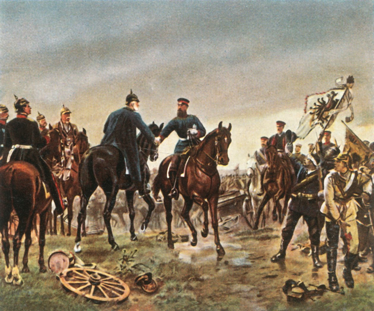 Spotkanie króla Wilhelma I i księcia Fryderyka Wilhelma w... Königgrätz, 3 lipca 1866, 1936. autorstwa Unbekannt