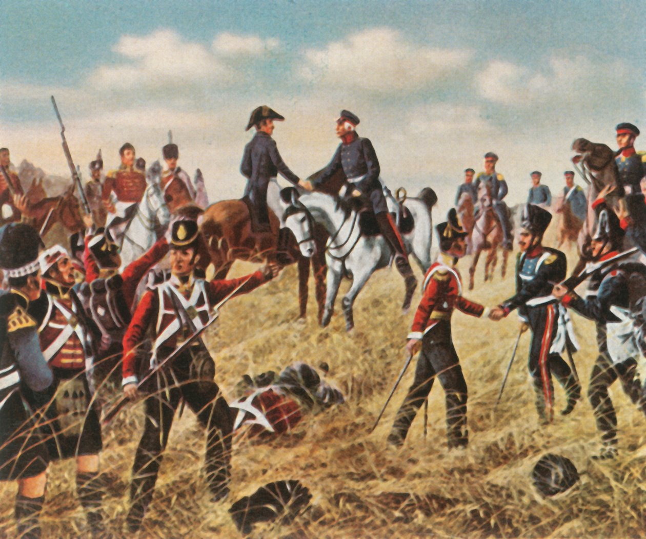 Spotkanie Wellingtona i Blüchera w Waterloo, 18 czerwca 1815, 1936. autorstwa Unbekannt