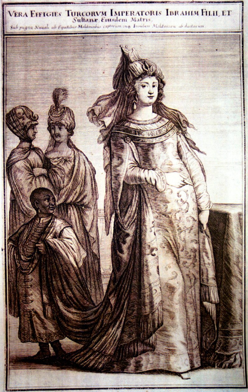 Mahpeyker Sultan ze swoimi dworskimi sługami, 1647 autorstwa Unbekannt