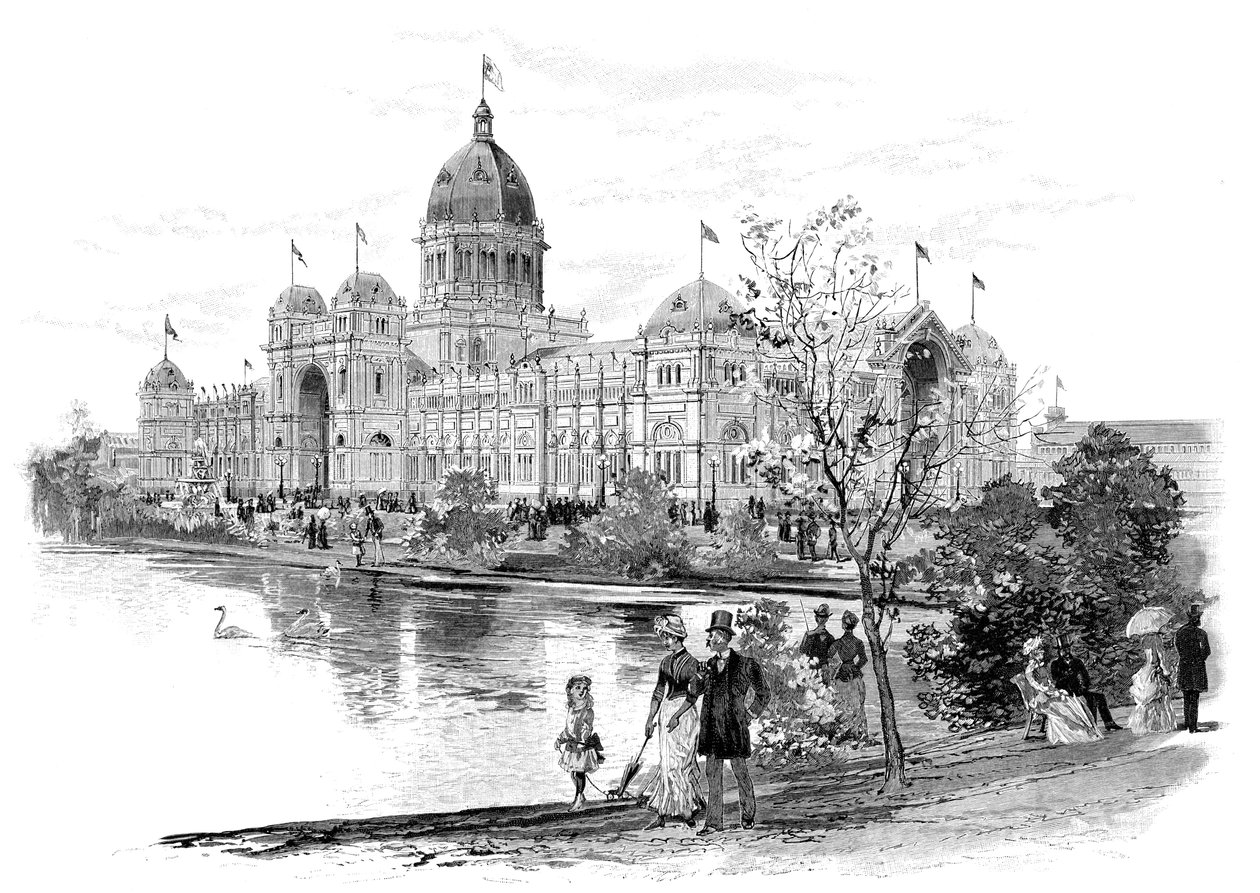 Budynek wystawowy w Melbourne, Wiktoria, Australia, 1886 r. autorstwa Unbekannt