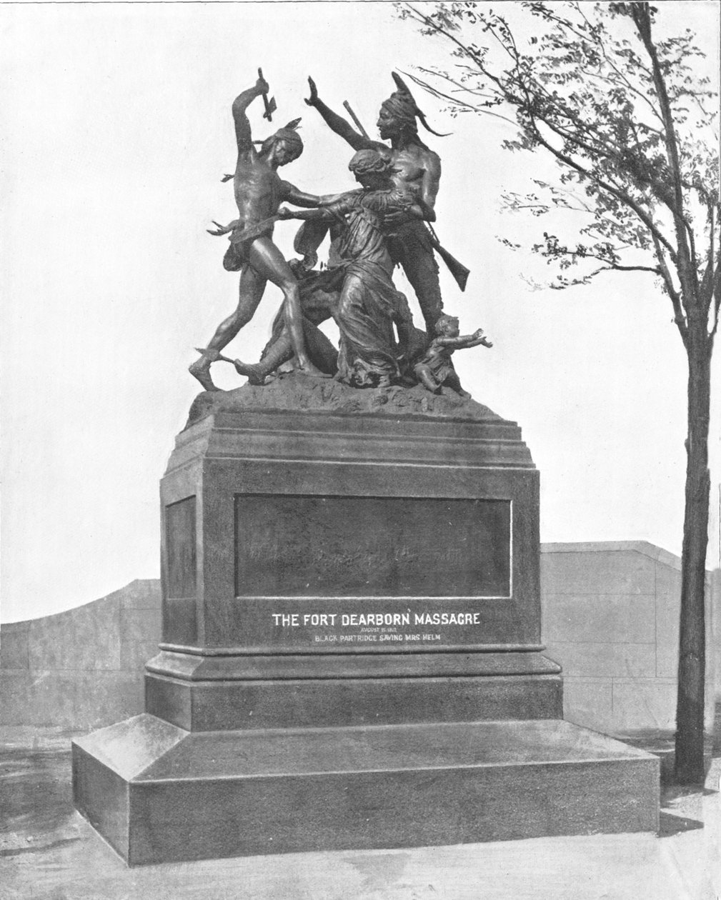 Pomnik masakry w Fort Dearborn, Chicago, Illinois, USA, ok. 1900. autorstwa Unbekannt
