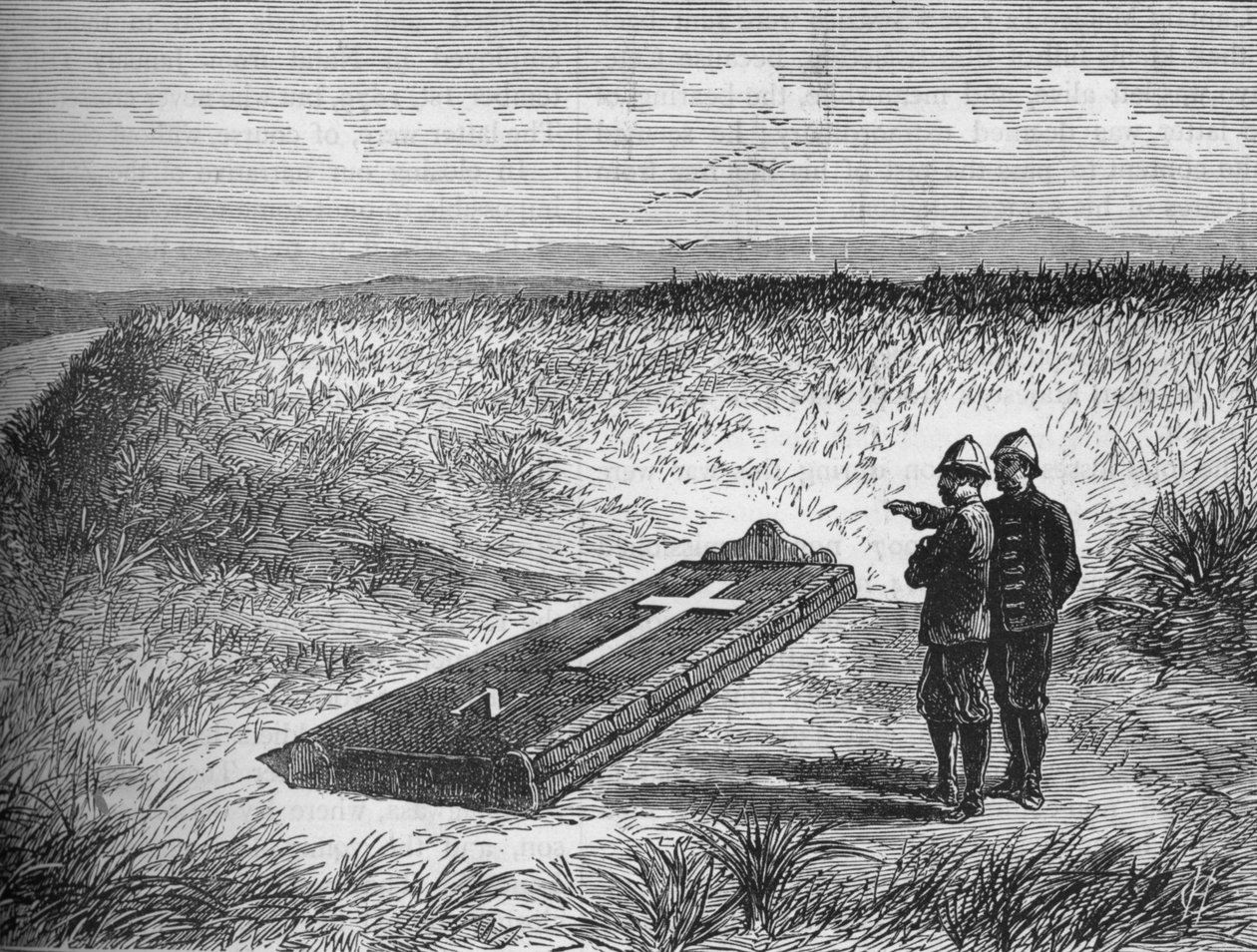 Kamień pamiątkowy w miejscu śmierci księcia Ludwika Napoleona, ok. 1880 r. autorstwa Unbekannt