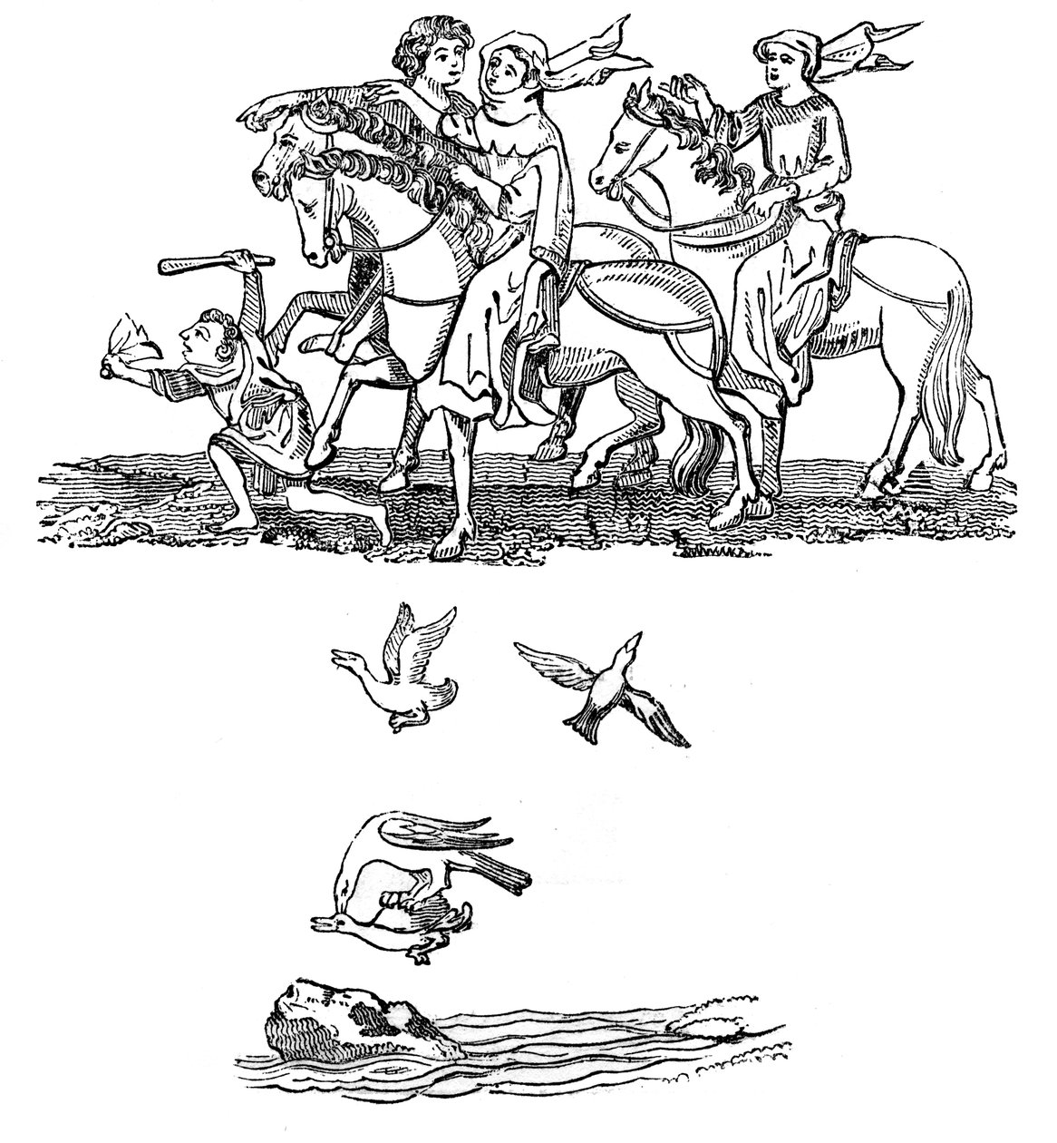 Mężczyźni i kobiety w akcie Hawkinga, XIV wiek, 1833 autorstwa Unbekannt
