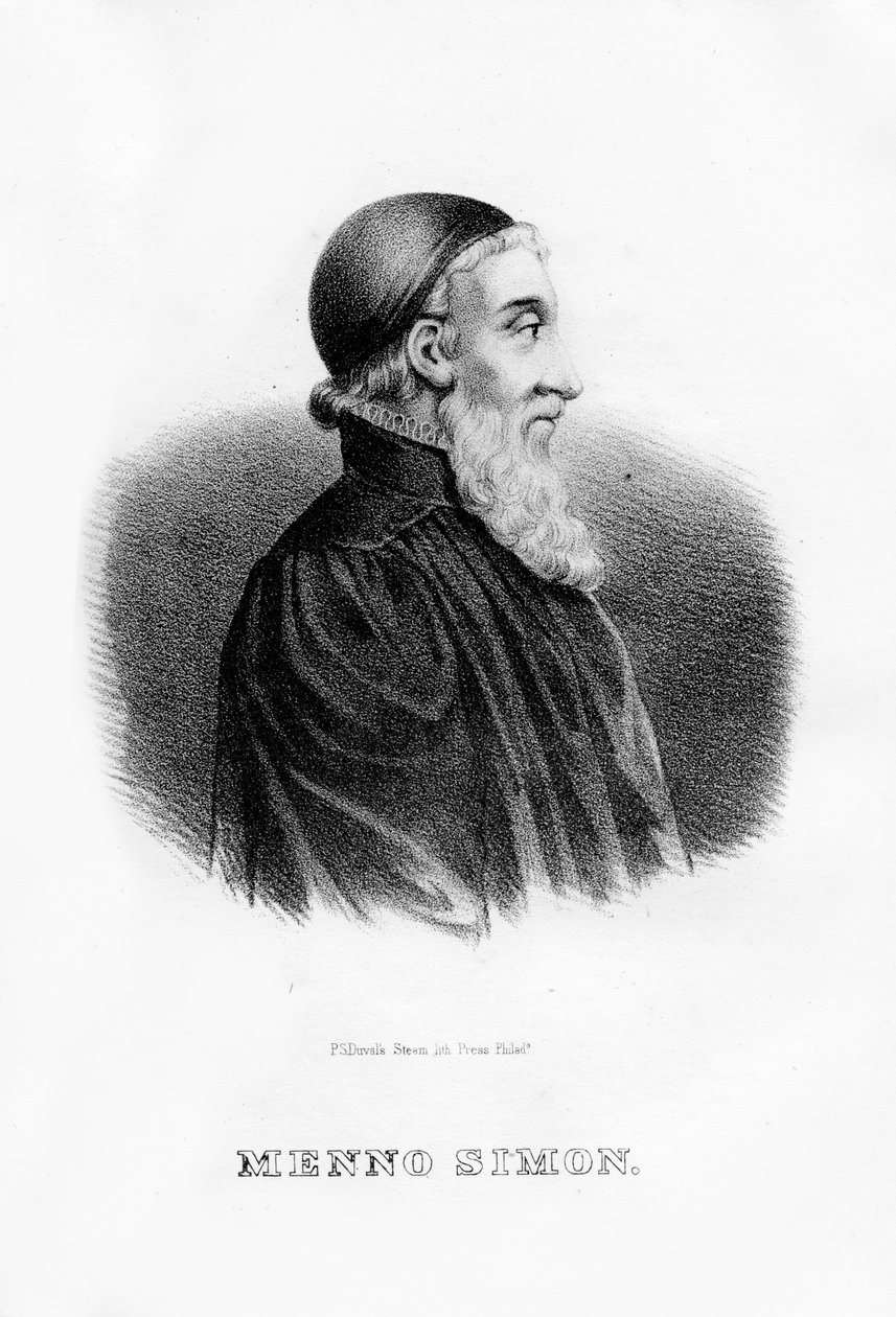 Menno Simons, holenderski przywódca religijny anabaptystów, 1854 autorstwa Unbekannt