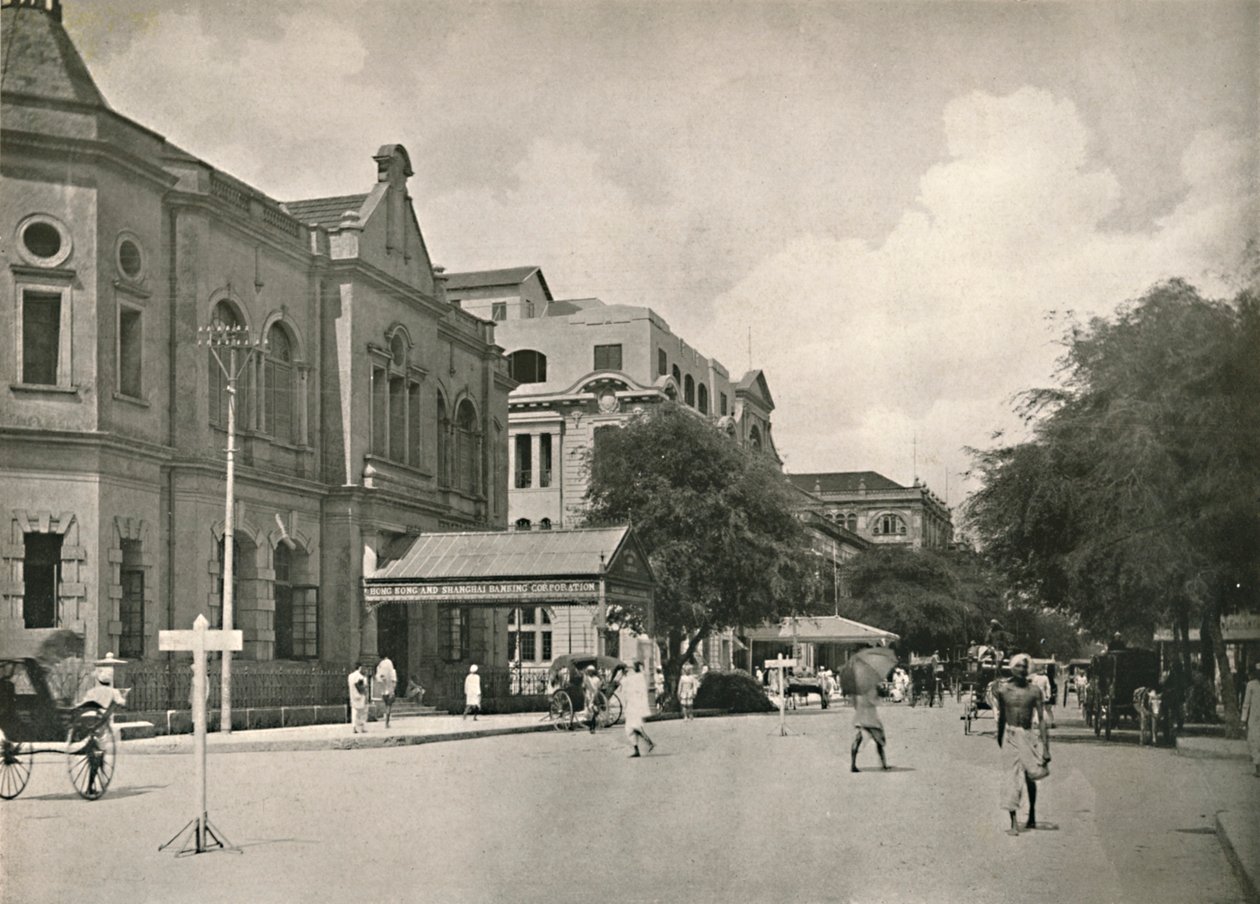 Ulica handlowa, Rangun, 1900. autorstwa Unbekannt