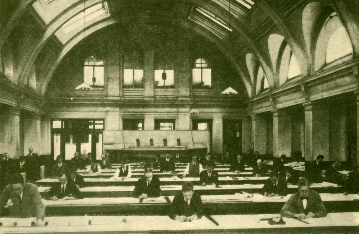 Panowie Harland & Wolffs Drawing Office, Belfast, ok. 1930. autorstwa Unbekannt