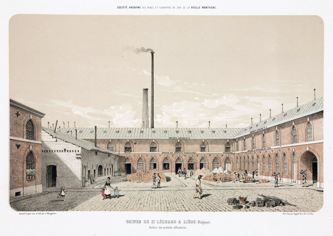 Metale, Cynk Cynk Works, St Leonard, Liege, Belgia autorstwa Unbekannt