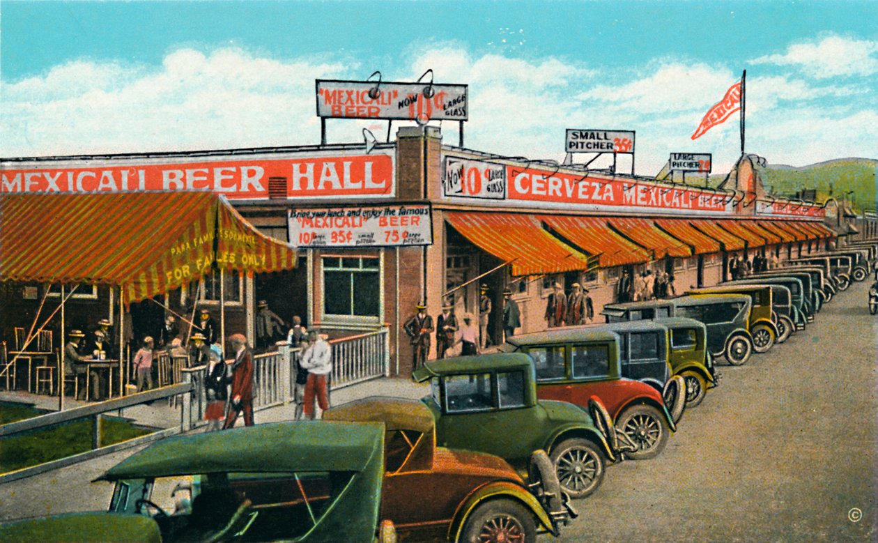 Piwiarnia Mexicali, najdłuższy bar na świecie, c1939 autorstwa Unbekannt