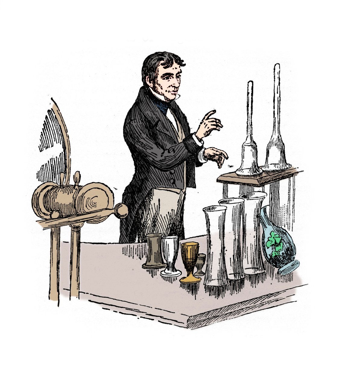 Michael Faraday wykłada w Royal Institution, Londyn, 1835 XX wiek. autorstwa Unbekannt