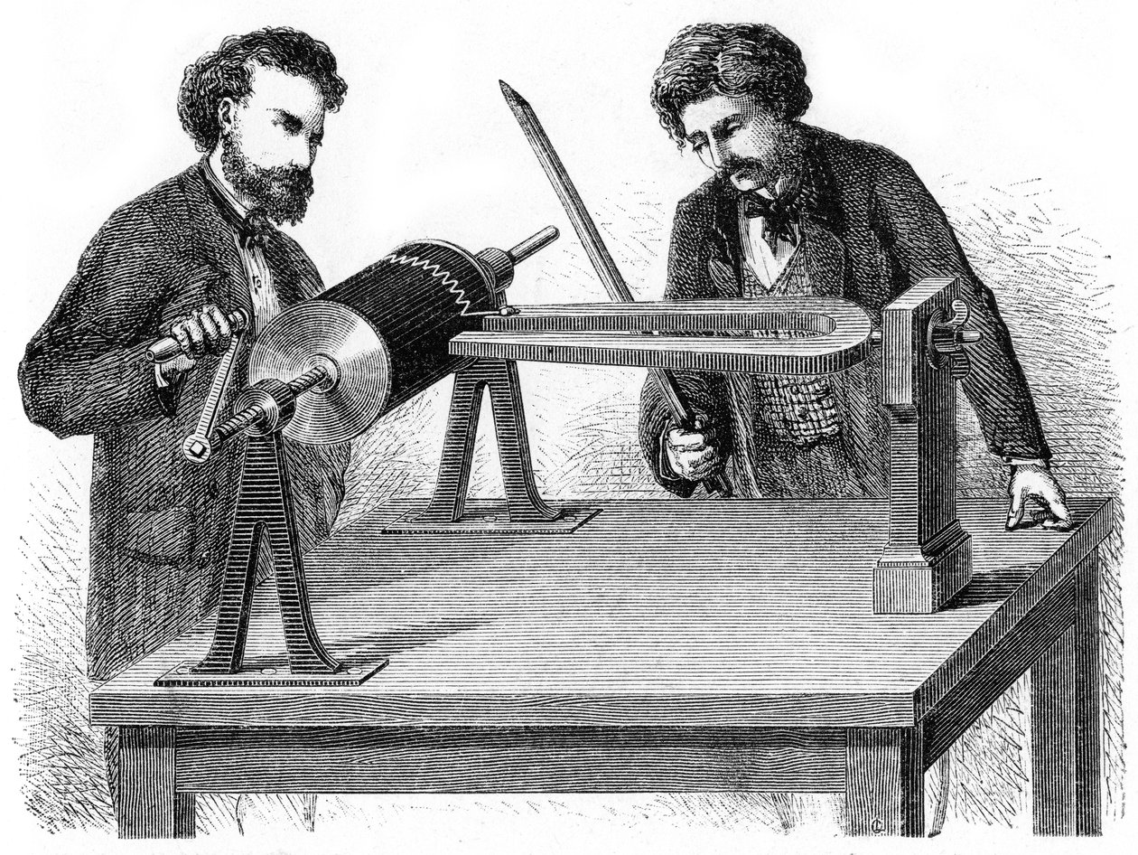 Połowa XIX wieku Fonautograf, 1872 autorstwa Unbekannt