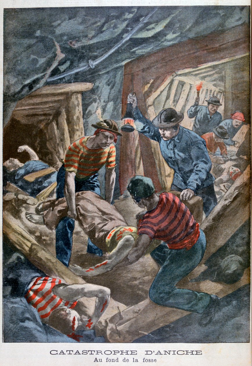Upadek kopalni, Aniche, Francja, 1900 autorstwa Unbekannt