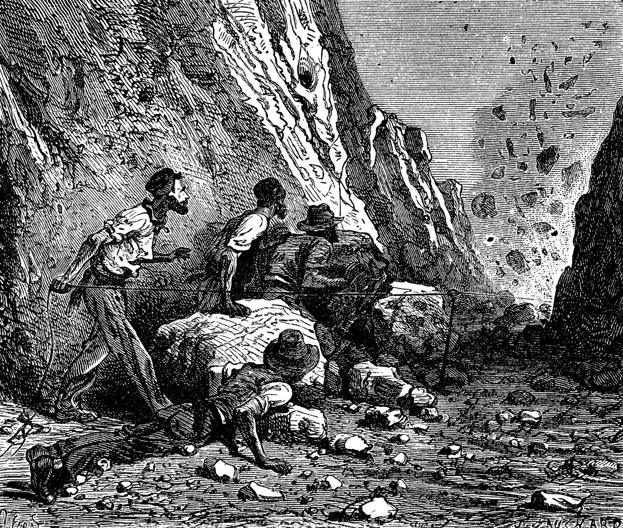 Wysadzanie górników, 1879. autorstwa Unbekannt
