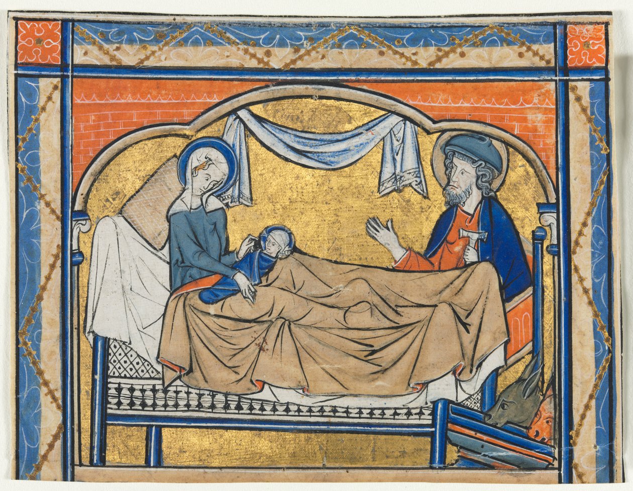 Miniatura wycięta z psałterza: Narodzenia, c. 1270. autorstwa Unbekannt