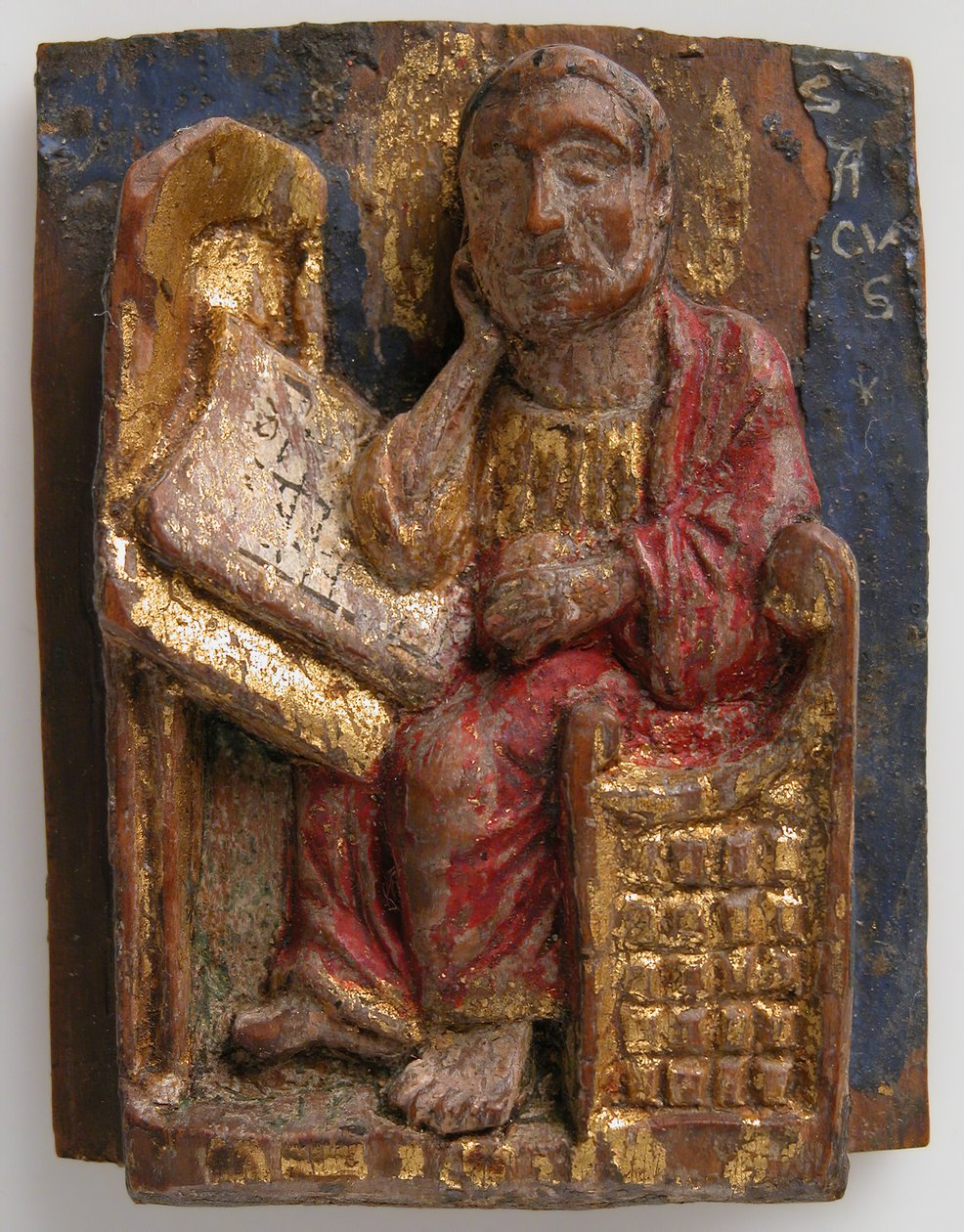 Miniaturowa płaskorzeźba św. Marka przy jego stole do pisania, ca. 1200-1225. autorstwa Unbekannt