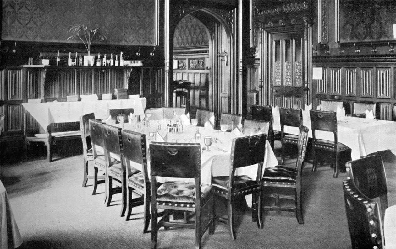 Stół ministrów, jadalnia Izby Gmin, Pałac Westminsterski, Londyn, ok. 1905 r autorstwa Unbekannt