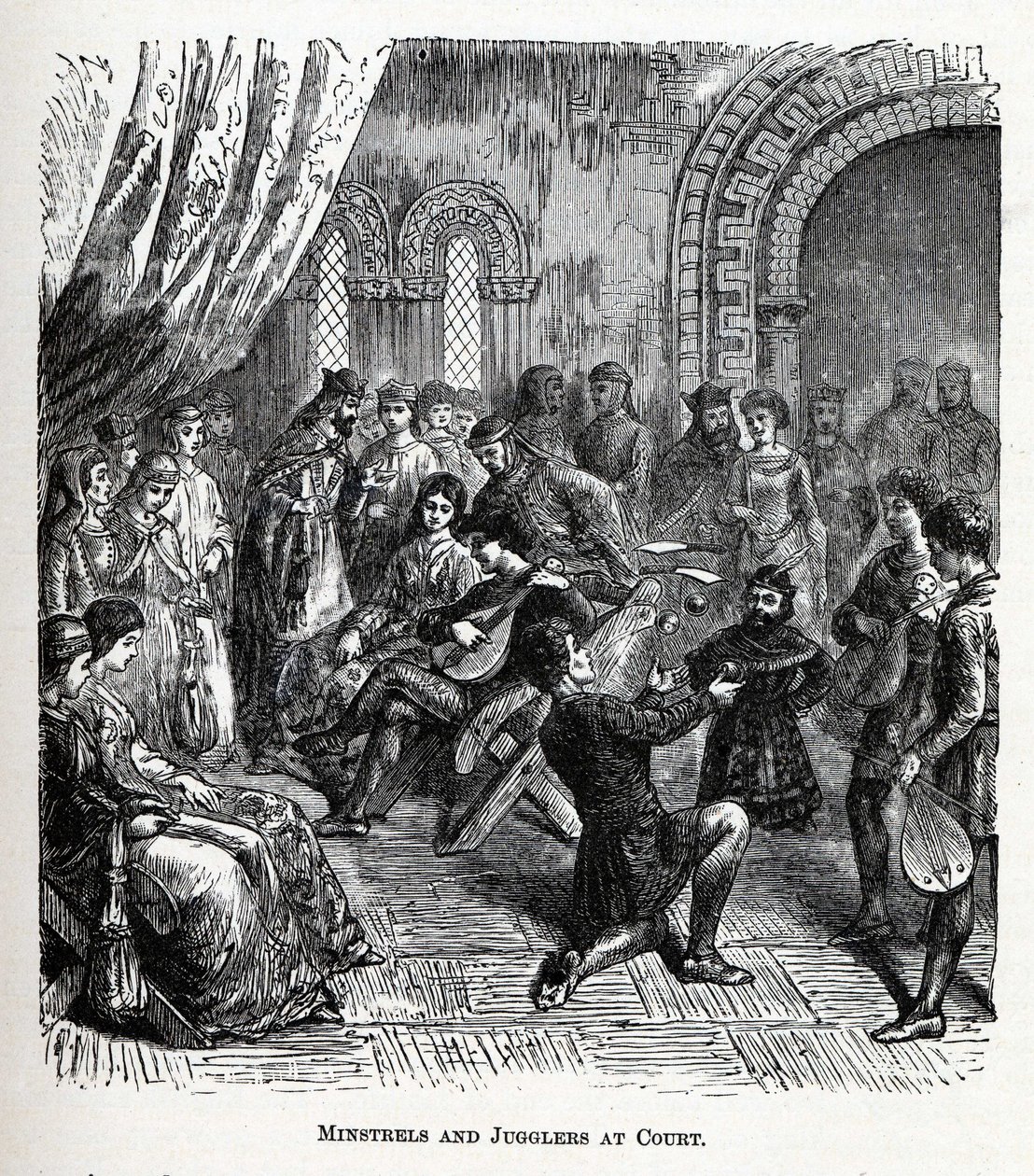 Minstrele i żonglerzy na dworze, 1882 r autorstwa Unbekannt
