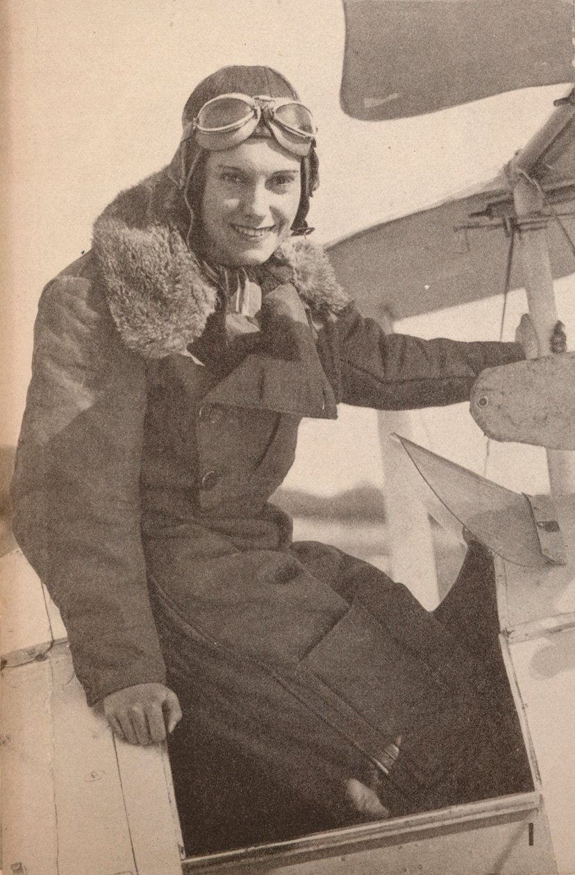 panna Jean Batten z Nowej Zelandii, która w maju 1934 roku przyleciała z Anglii do Australii, łamiąc panią M. autorstwa Unbekannt