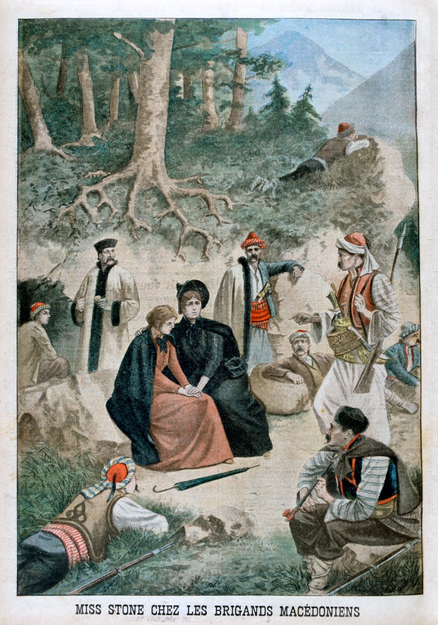 Miss Stone z Macedończykami, 1901 autorstwa Unbekannt