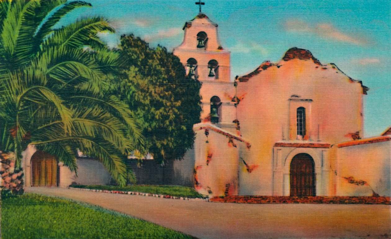 Misja San Diego De Alcala. Założona 1769, Kalifornia, c1941 autorstwa Unbekannt