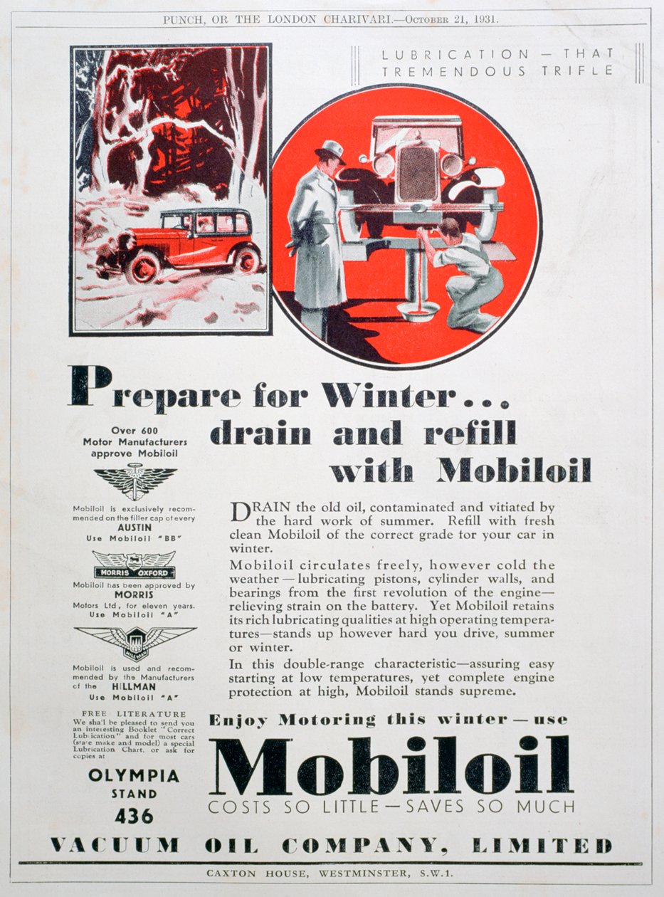 Reklama oleju silnikowego Mobiloil, 1931 autorstwa Unbekannt