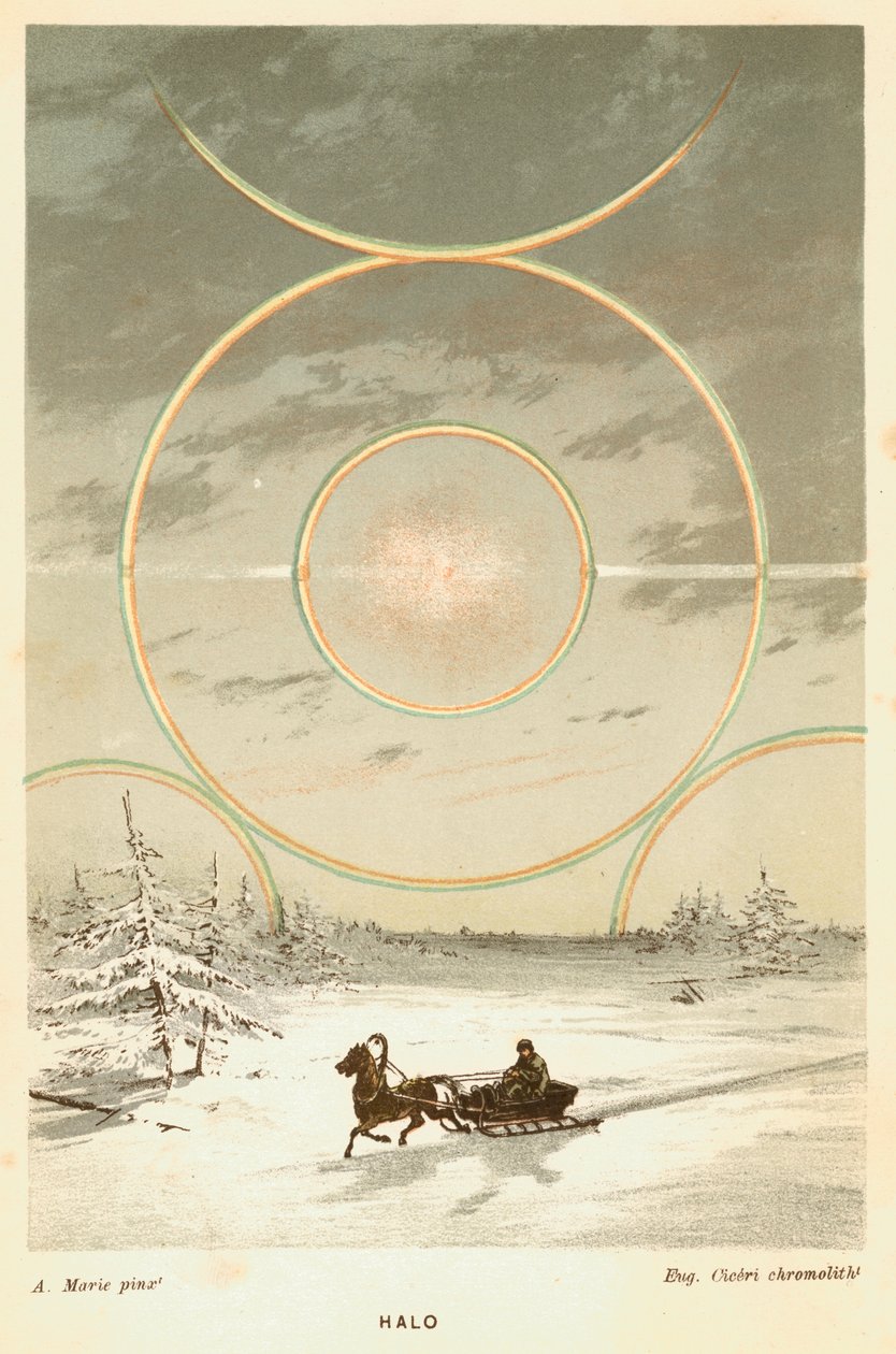 Mock Sun z łukami słonecznymi i halo, obserwowany z koła podbiegunowego, 1873 autorstwa Unbekannt