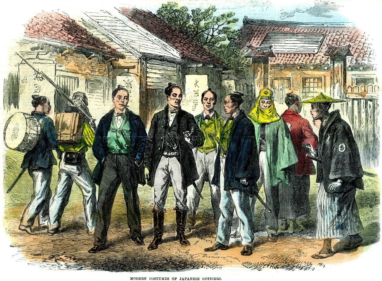 Współczesne stroje oficerów japońskich, 1866 autorstwa Unbekannt