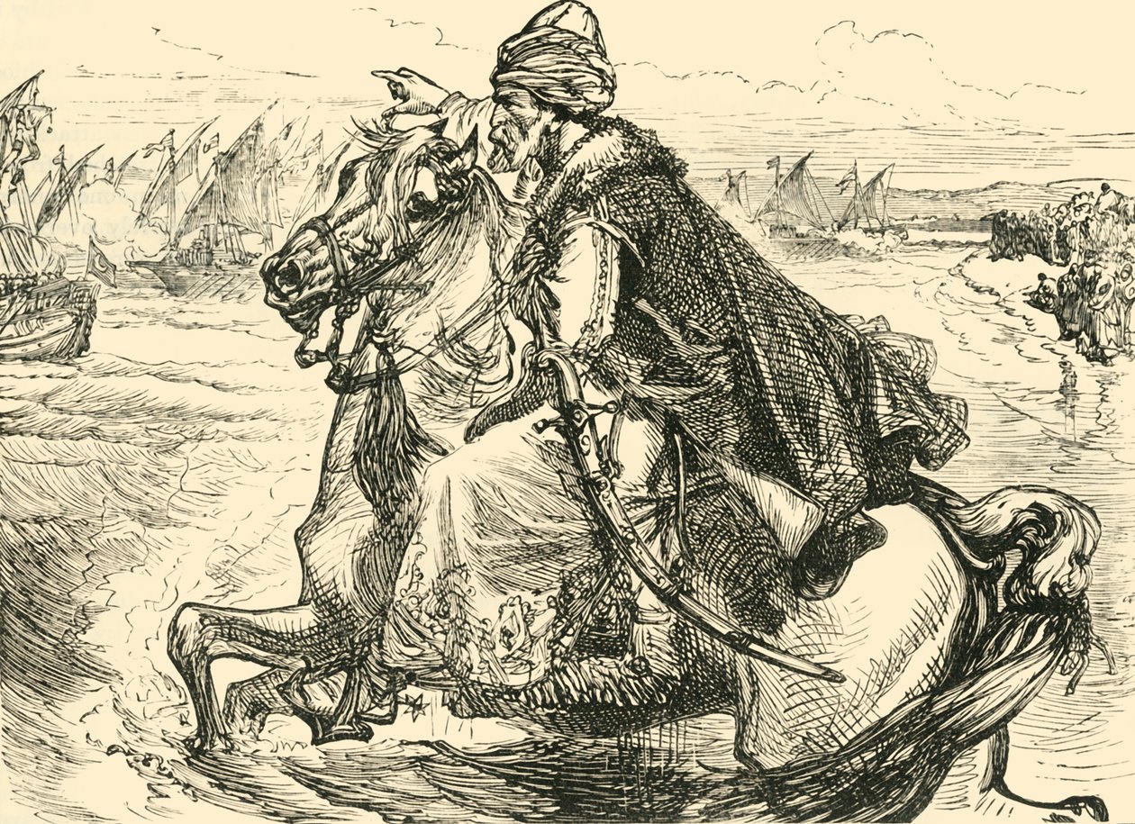 Mohammed II zachęca swoich marynarzy, 1890. autorstwa Unbekannt