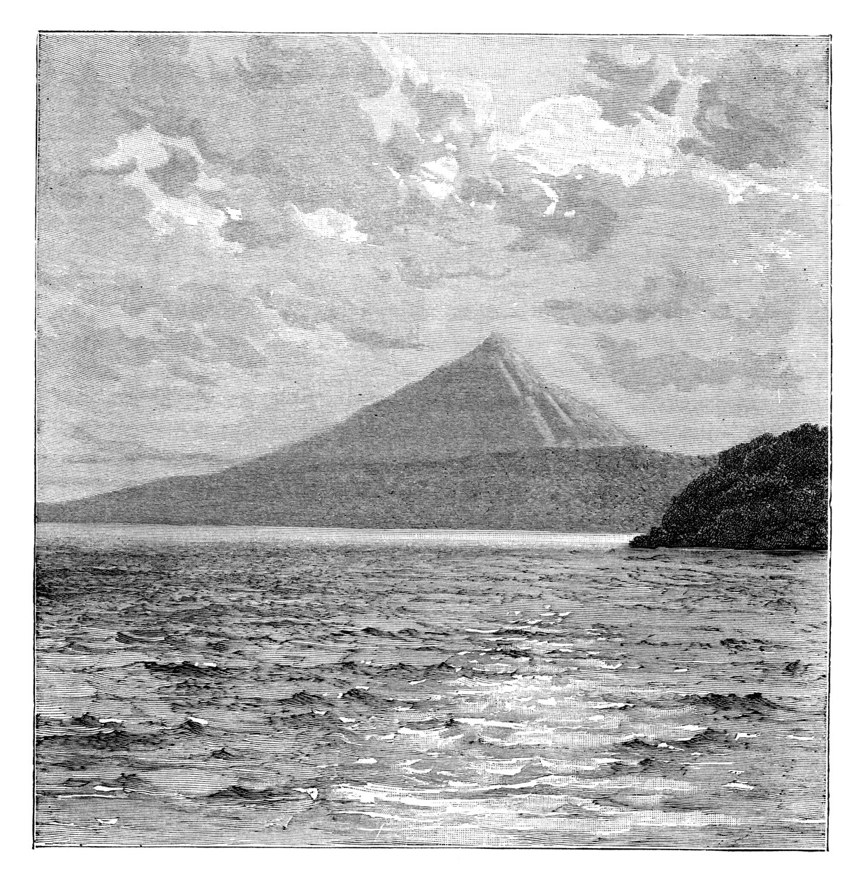 Wulkan Mombacho i brzegi jeziora Nikaragua, c1890 autorstwa Unbekannt