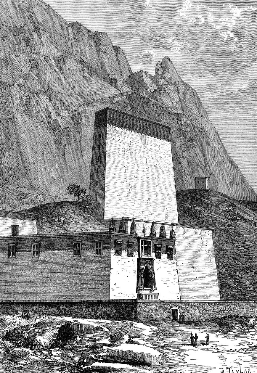 Klasztor w Shigatze, Tybet, ok. 1890 r. autorstwa Unbekannt