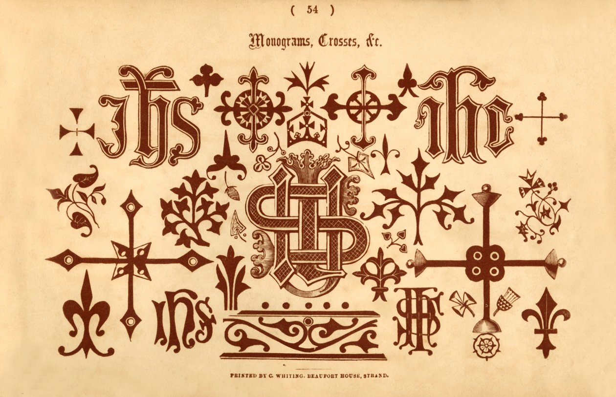 Monogramy, krzyże itp., 1862 r autorstwa Unbekannt