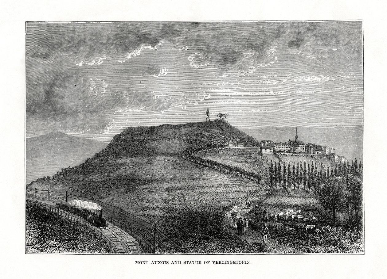 Mont Auxois i posąg Wercyngetoryksa, Francja, 1879 autorstwa Unbekannt
