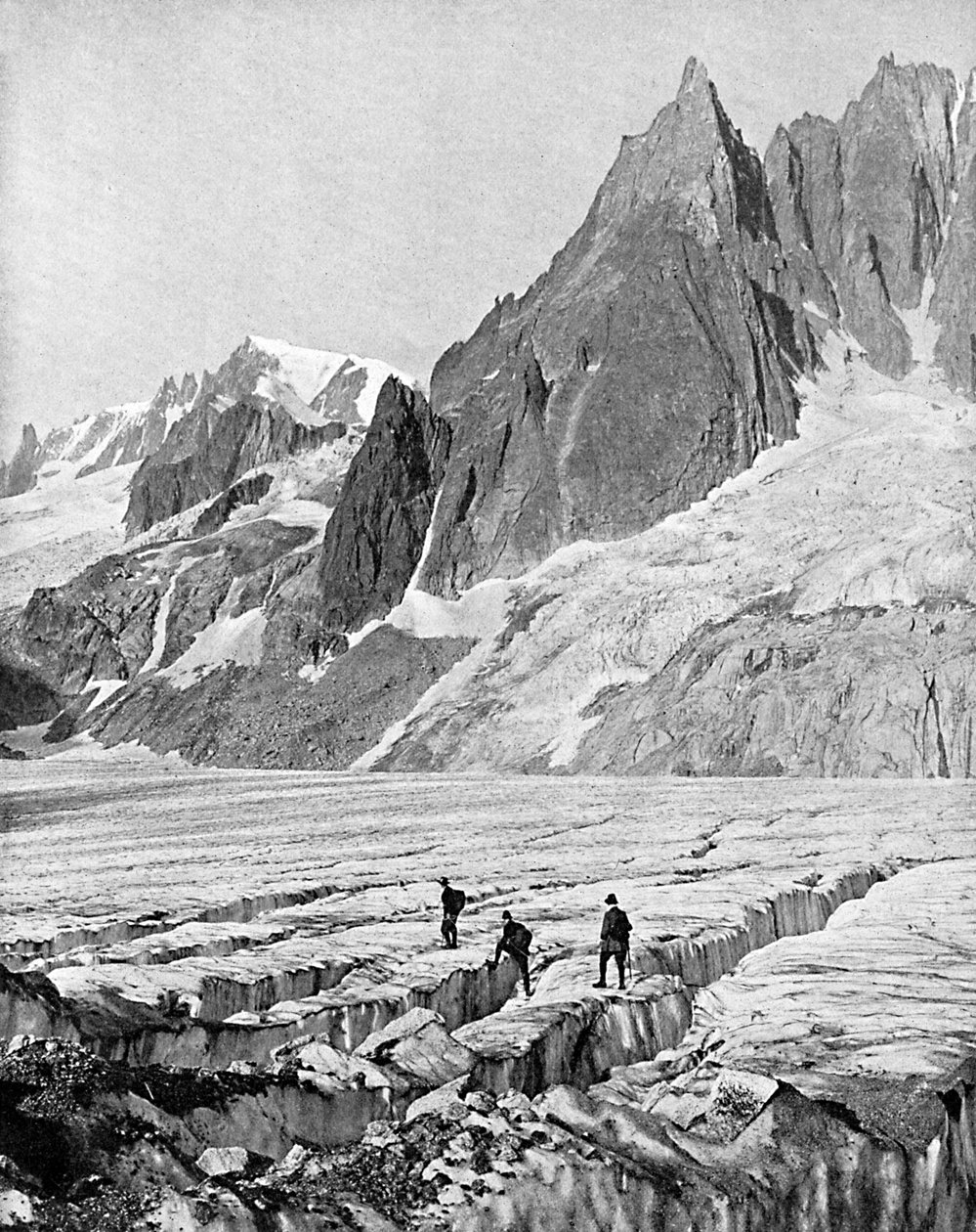 Mont Blanc du Tacul i Dent du Requin, Alpy, początek XX wieku autorstwa Unbekannt
